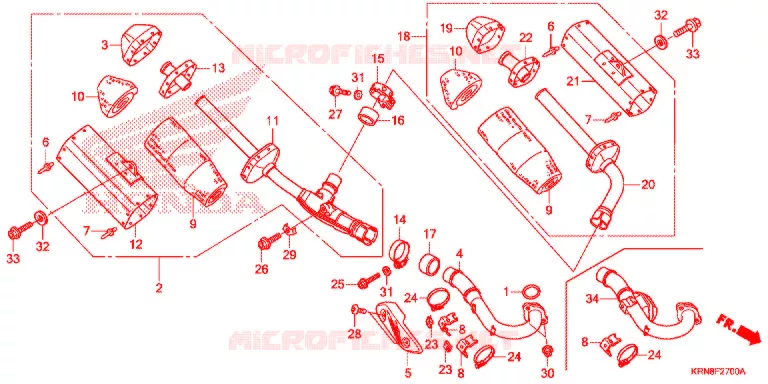 SILENCIEUX D'ECHAPPEMENT Honda MOTO 250 CRF 2015  CRF250RF