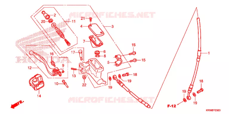 MAITRE CYLINDRE DE FREIN AVANT Honda MOTO 250 CRF 2016  CRF250RG