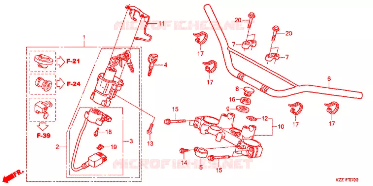 GUIDON - TE DE FOURCHE Honda MOTO 250 CRF 2015  CRF250MF