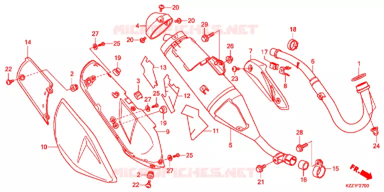 SILENCIEUX D'ECHAPPEMENT Honda MOTO 250 CRF 2016  CRF250MF