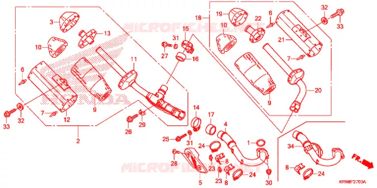 SILENCIEUX D'ECHAPPEMENT Honda MOTO 250 CRF 2016  CRF250RG