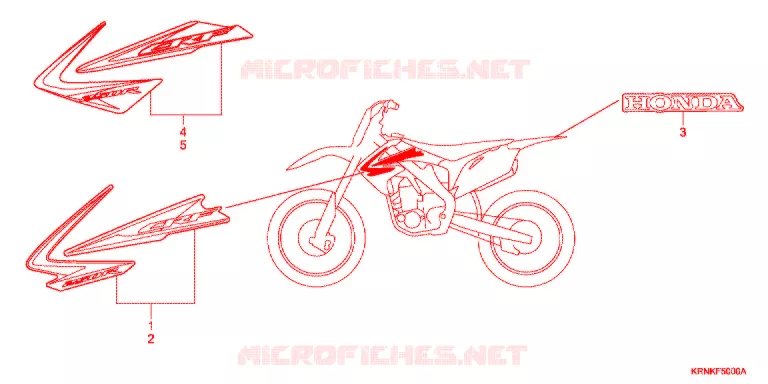 AUTOCOLLANTS Honda MOTO 250 CRF 2012  CRF250RC