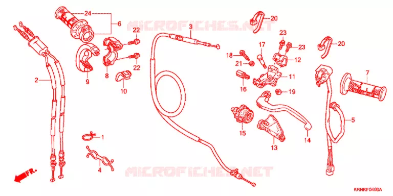 LEVIER DE GUIDON - CABLE - COMMODO Honda MOTO 250 CRF 2012  CRF250RC