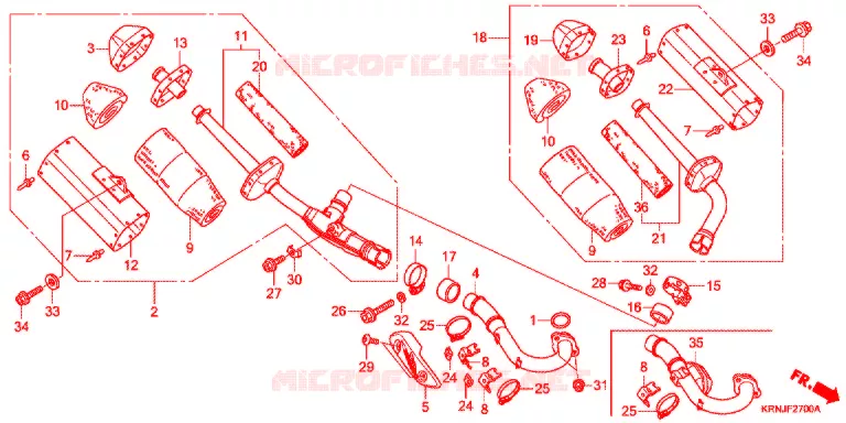 SILENCIEUX D'ECHAPPEMENT Honda MOTO 250 CRF 2014  CRF250RE