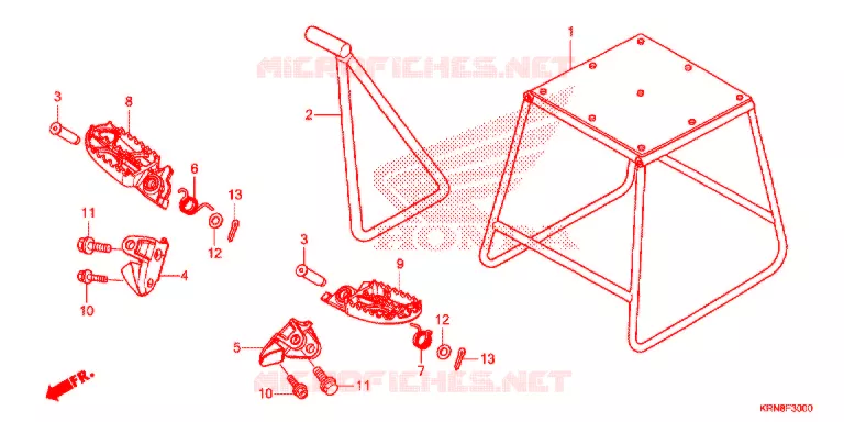 BEQUILLE - REPOSE PIEDS Honda MOTO 250 CRF 2017  CRF250RH