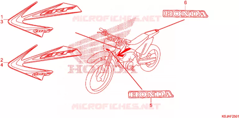 AUTOCOLLANTS (CRF80F'11/CRF100F'11) Honda MOTO 100 CRF 2011  CRF100FB