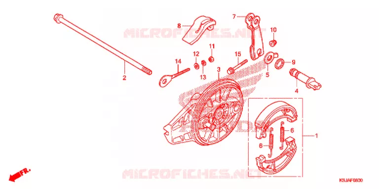 FLASQUE - MACHOIRES DE FREIN ARRIERE Honda MOTO 100 CRF 2011  CRF100FB