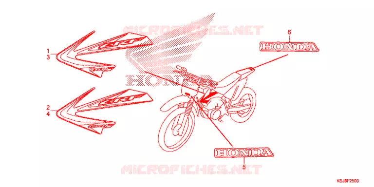 AUTOCOLLANTS Honda MOTO 100 CRF 2012  CRF100FC