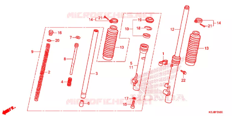 FOURCHE Honda MOTO 100 CRF 2012  CRF100FC