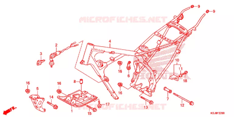 CADRE Honda MOTO 100 CRF 2013  CRF100FD