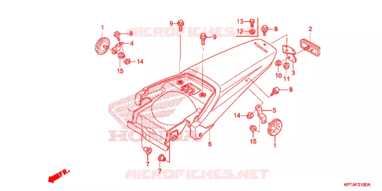 GARDE-BOUE ARRIERE Honda MOTO 150 CRF 2012  CRF150FC