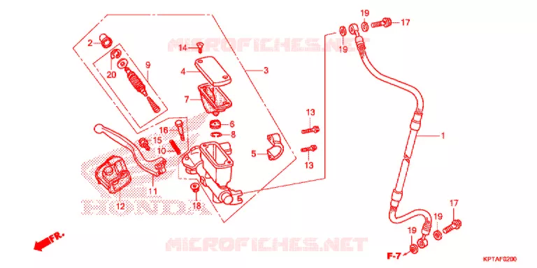 MAITRE CYLINDRE DE FREIN AVANT Honda MOTO 150 CRF 2012  CRF150FC