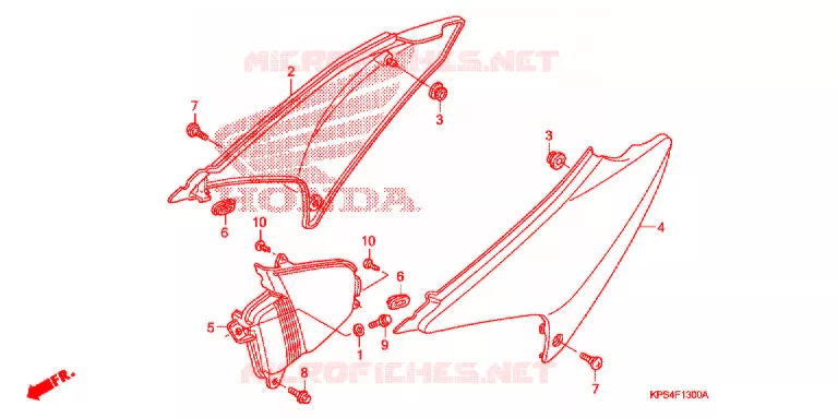 COUVERCLES LATERAUX Honda MOTO 230 CRF 2012  CRF230FB