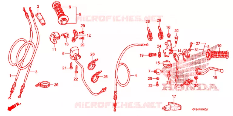 LEVIER DE GUIDON - CABLE - COMMODO Honda MOTO 230 CRF 2012  CRF230FB