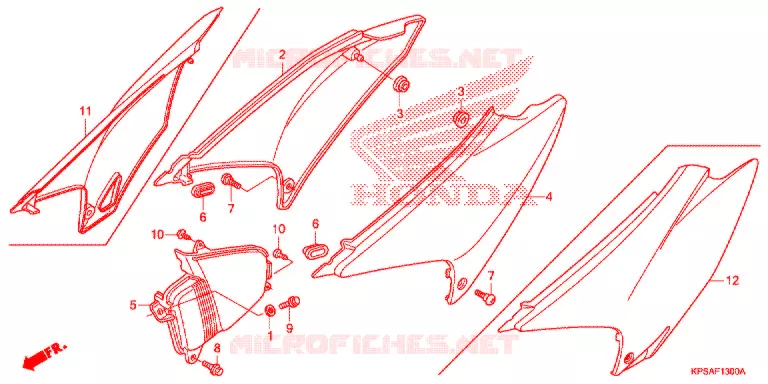 COUVERCLES LATERAUX Honda MOTO 230 CRF 2012  CRF230FC