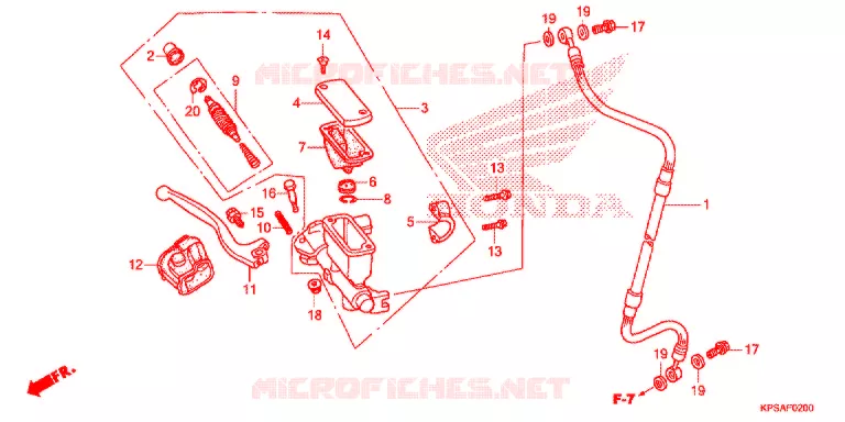 MAITRE CYLINDRE DE FREIN AVANT Honda MOTO 230 CRF 2015  CRF230FF