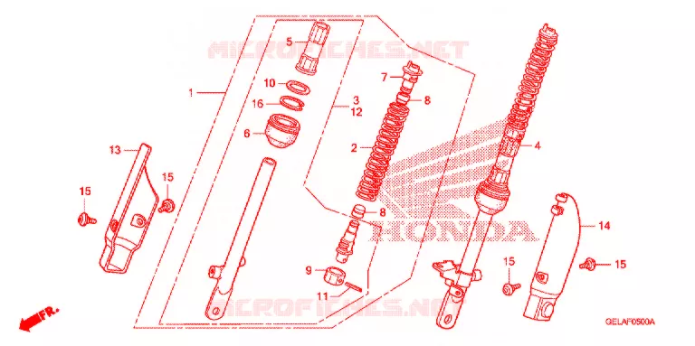 AMORTISSEUR AVANT Honda MOTO 50 CRF 2004  CRF50F4