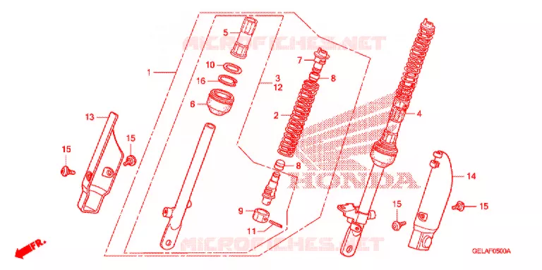 AMORTISSEUR AVANT Honda MOTO 50 CRF 2006  CRF50F6