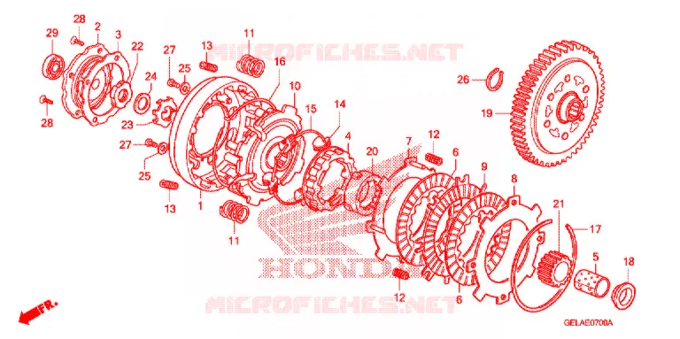 EMBRAYAGE Honda MOTO 50 CRF 2008  CRF50F8