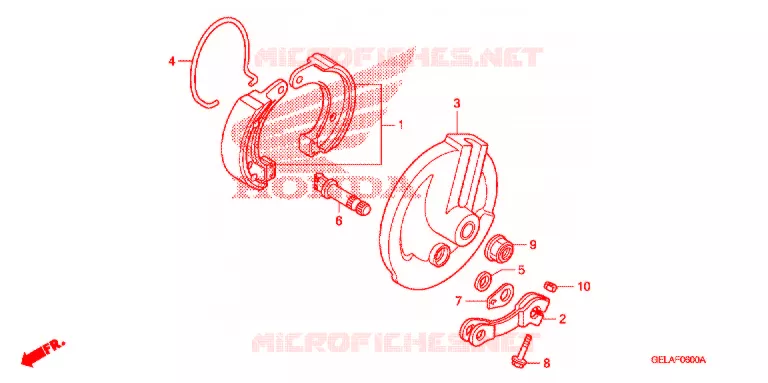 FLASQUE - MACHOIRES DE FREIN AVANT Honda MOTO 50 CRF 2008  CRF50F8