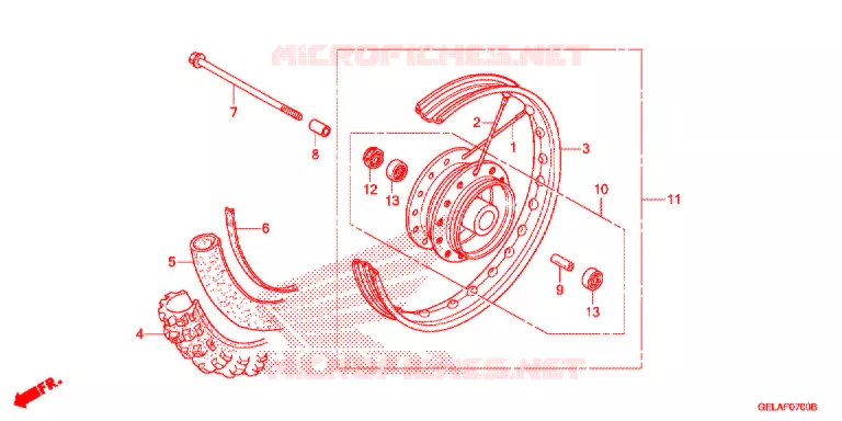 ROUE AVANT Honda MOTO 50 CRF 2012  CRF50FC