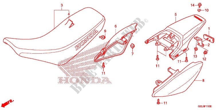 SELLE   GARDE BOUE ARRIERE pour Honda CRF 50 de 2013