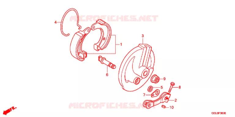 FLASQUE - MACHOIRES DE FREIN AVANT Honda MOTO 50 CRF 2013  CRF50FD