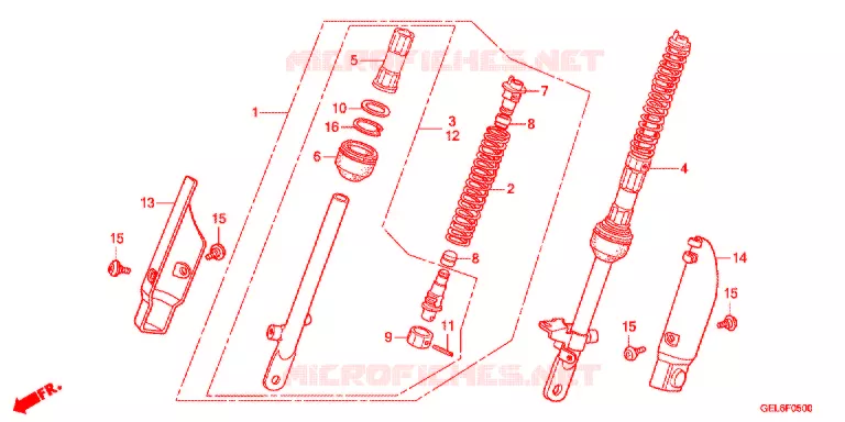 AMORTISSEUR AVANT Honda MOTO 50 CRF 2014  CRF50FE