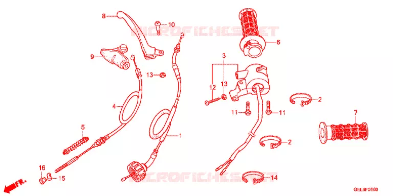LEVIER DE GUIDON - CABLE - COMMODO Honda MOTO 50 CRF 2018  CRF50FE