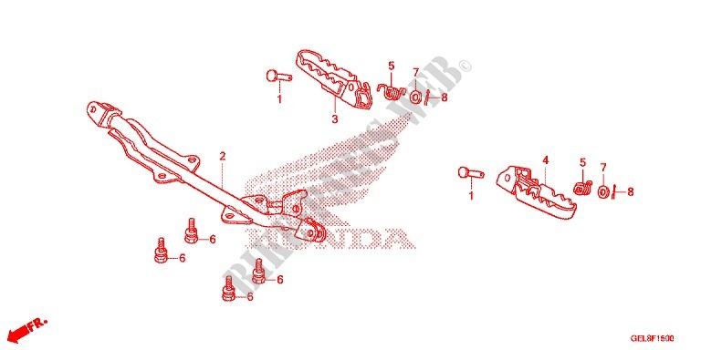 REPOSE PIED pour Honda CRF 50 de 2015
