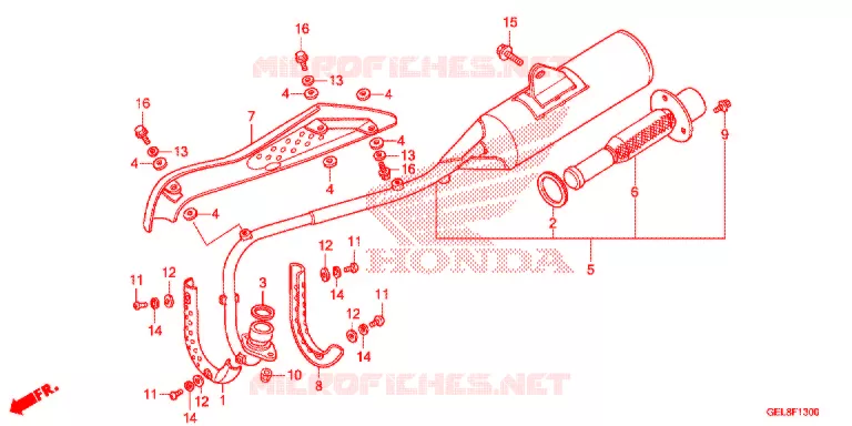 SILENCIEUX D'ECHAPPEMENT Honda MOTO 50 CRF 2016  CRF50FG
