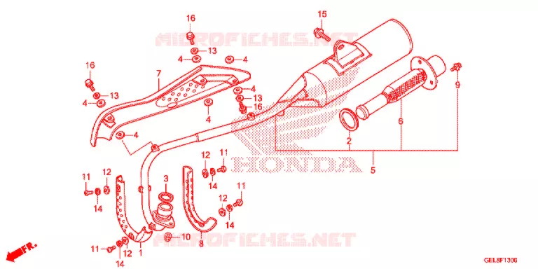 SILENCIEUX D'ECHAPPEMENT Honda MOTO 50 CRF 2017  CRF50FH