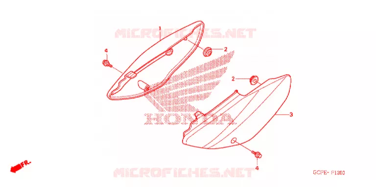 COUVERCLES LATERAUX Honda MOTO 70 CRF 2004  CRF70F4