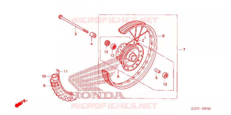 ROUE AVANT Honda MOTO 70 CRF 2004  CRF70F4