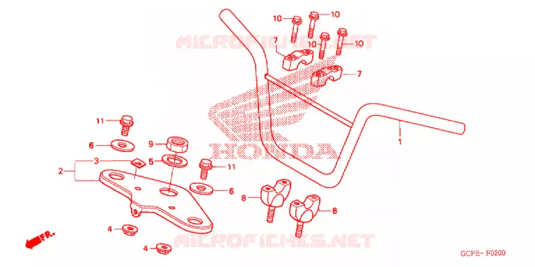 GUIDON - TE DE FOURCHE Honda MOTO 70 CRF 2005  CRF70F5