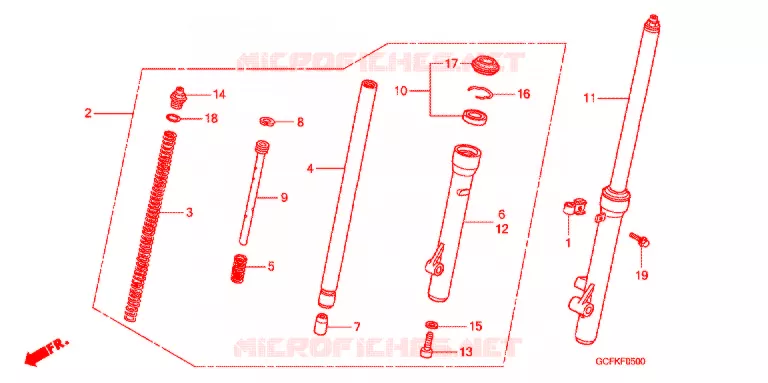 FOURCHE Honda MOTO 70 CRF 2005  CRF70F5