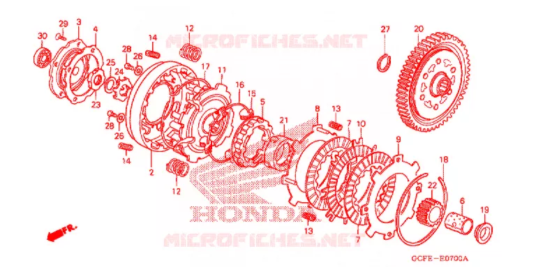 EMBRAYAGE Honda MOTO 70 CRF 2006  CRF70F6