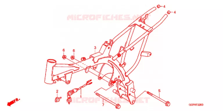 CADRE Honda MOTO 70 CRF 2006  CRF70F6