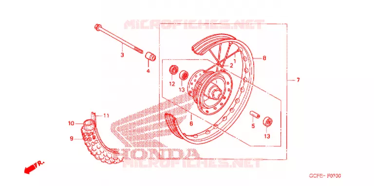 ROUE AVANT Honda MOTO 70 CRF 2006  CRF70F6