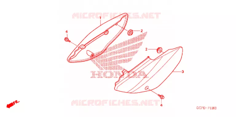 COUVERCLES LATERAUX Honda MOTO 70 CRF 2008  CRF70F8