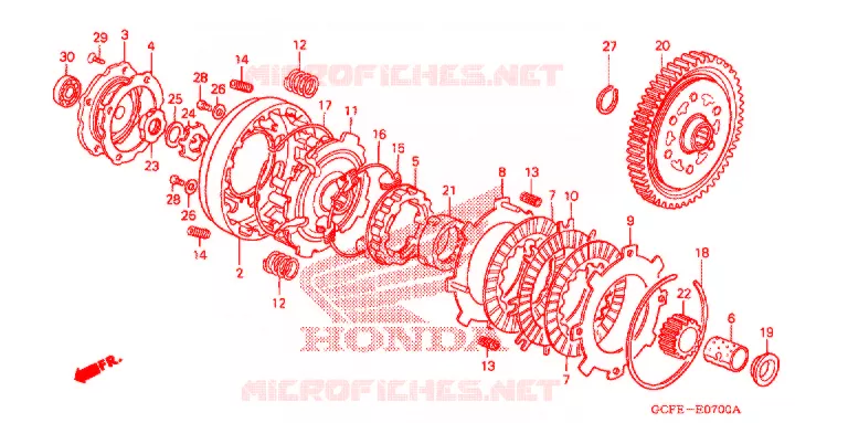 EMBRAYAGE Honda MOTO 70 CRF 2008  CRF70F8