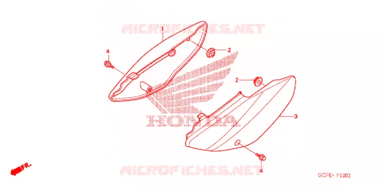 COUVERCLES LATERAUX Honda MOTO 70 CRF 2010  CRF70F9