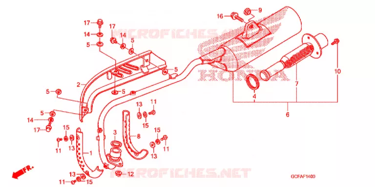 SILENCIEUX D'ECHAPPEMENT Honda MOTO 50 CRF 2011  CRF70FB