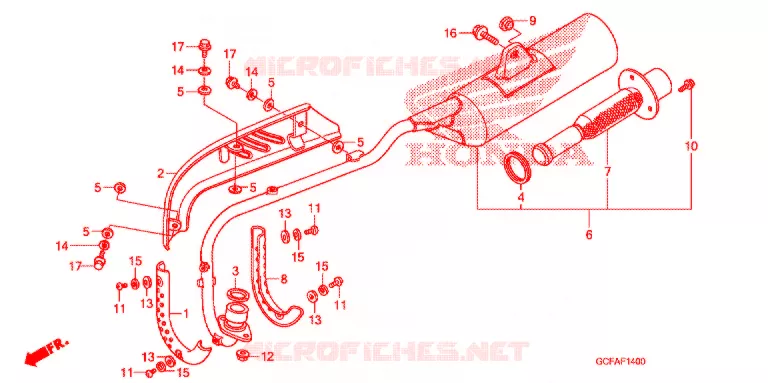 SILENCIEUX D'ECHAPPEMENT Honda MOTO 50 CRF 2011  CRF70FB