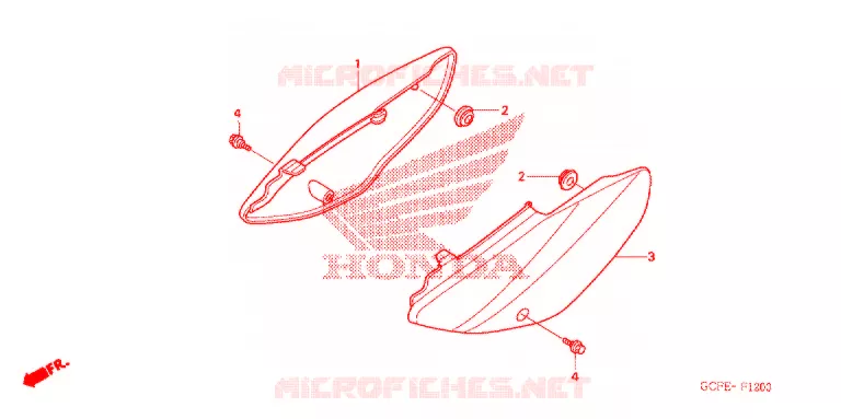 COUVERCLES LATERAUX Honda MOTO 50 CRF 2012  CRF70FC