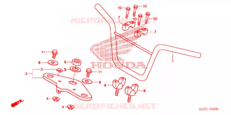 GUIDON - TE DE FOURCHE Honda MOTO 50 CRF 2012  CRF70FC