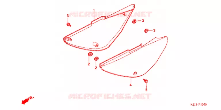 COUVERCLES LATERAUX Honda MOTO 80 CRF 2004  CRF80F4