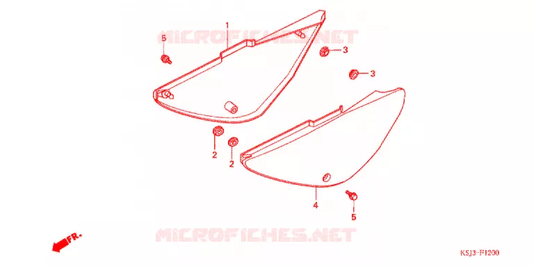 COUVERCLES LATERAUX Honda MOTO 80 CRF 2005  CRF80F5