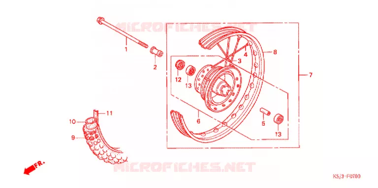 ROUE AVANT Honda MOTO 80 CRF 2005  CRF80F5