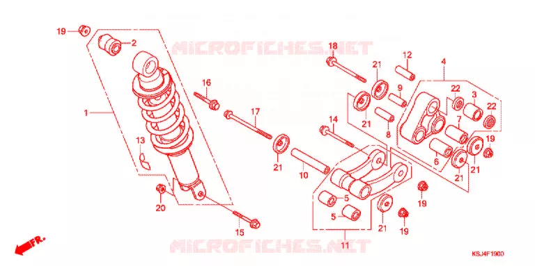 AMORTISSEUR ARRIERE Honda MOTO 80 CRF 2007  CRF80F7